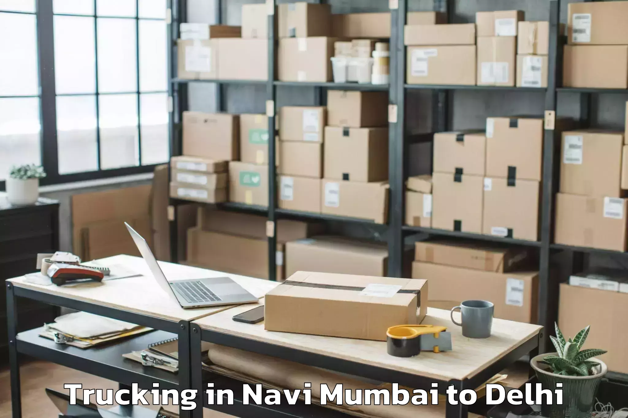 Top Navi Mumbai to Burari Trucking Available